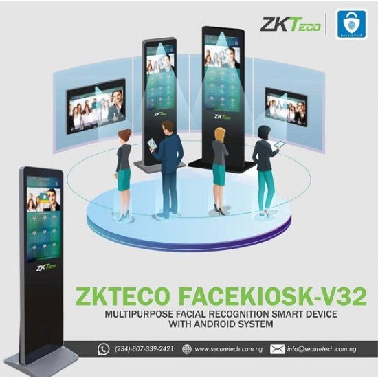 ZKteco FaceKiosk V32 Multipurpose Facial Recognition Smart Device Android