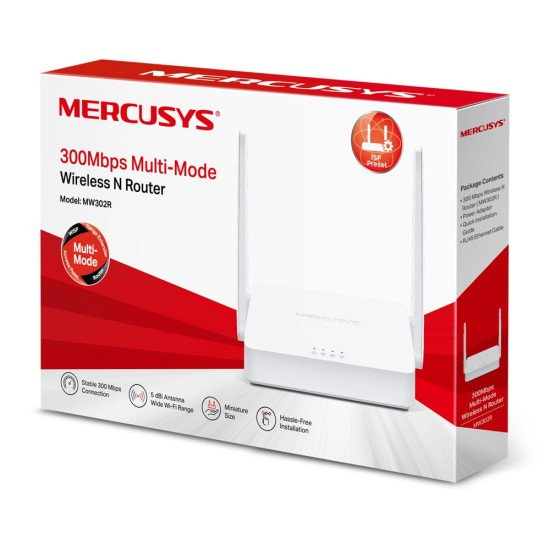 Mercusys MW302R 300mbps 2 Antenna Multi-Mode Wireless N Router With Free T-Shirt