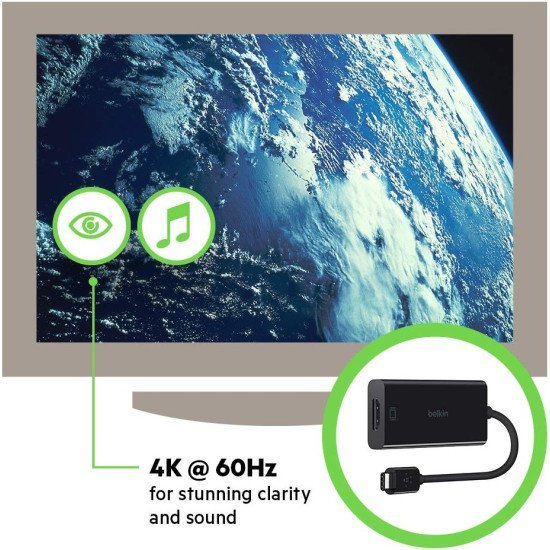 Belkin F2CU038btBLK ADAPTER,USB-C,HDMI,4K,60HZ,