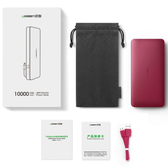 UGREEN 10000mAh MFI Power Bank – Red