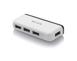 Belkin  F4U021bt Travel 4-Port USB 2.0 Hub with Built-In Cable Management (White)