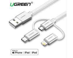 Ugreen USB 2.0 to Micro Type C(3 in 1)Data Cable