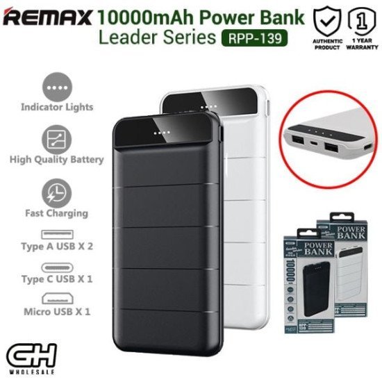 REMAX RPP-139 10,000mAh Fast Charging Power bank