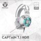 Fantech HG11 Captain 7.1 Surround Sound Space Edition RGB USB Gaming Headphone White