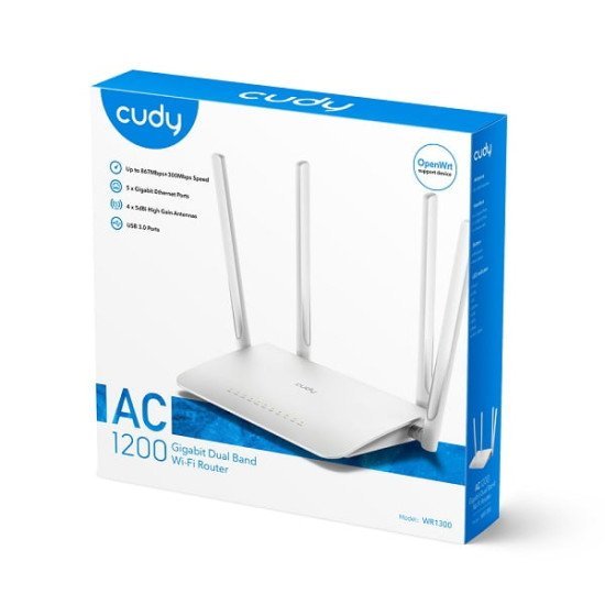 Cudy WR1300 AC1200 Gigabit Dual Band Wi-Fi Router