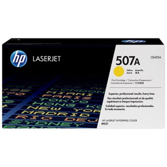 HP 507A Yellow Original LaserJet Toner Cartridge (For CLJ M551N, D, DN)