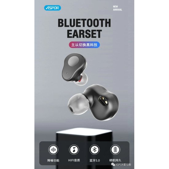 Aspor A606 Bluetooth 5.0 Stereo Earphone/ True Wireless