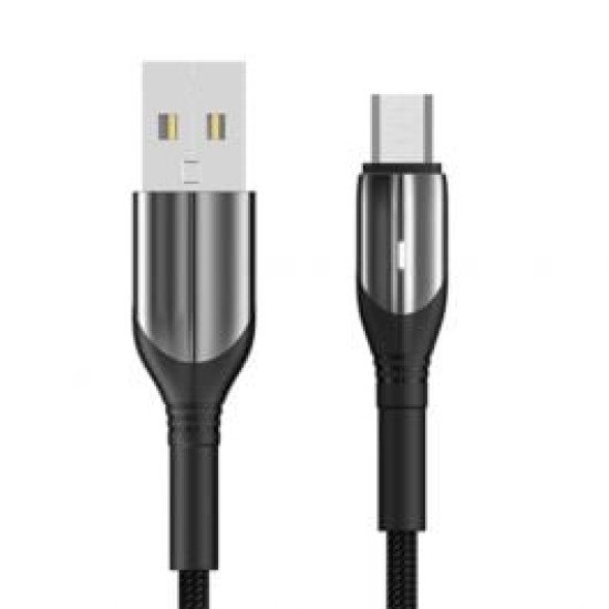 Aspor AC 08 1M 3A Micro LED Nylon Data cable