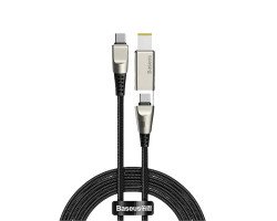 Baseus Flash Series One-for-two Fast Charging Data Cable with Square Head Type-C to C+DC 100W 2m Black