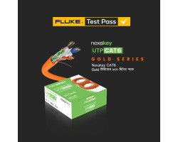 Nexakey NX-GLD56C6 Cat6 100M UTP Network Cable – CCA, 23AWG, Fluke Tested, High-Speed Ethernet Data Cable