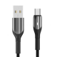 Aspor AC 08 1M 3A Micro LED Nylon Data cable