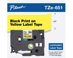 Brother TZe-651 Black on Yellow Labelling Tape Cartridge