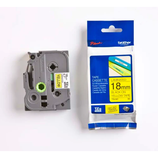 Brother TZe-641 18mm Black on Yellow Laminated Tape