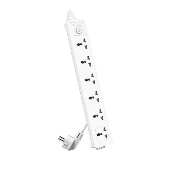 Deli ET405 6-Port 10A Power Strip White